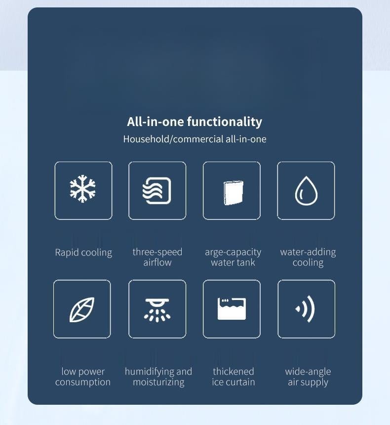 Refrigerador de ar inteligente com controle remoto, ventilador portátil e silencioso, ideal para uso doméstico. - 8