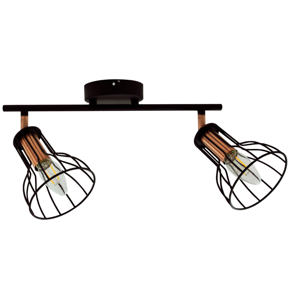 Lampa sufitowa wisząca Sofia czarna-miedź 2xE14x8W wym: 17,5 x 49,5 x 11,2 cm metal Polux - 2