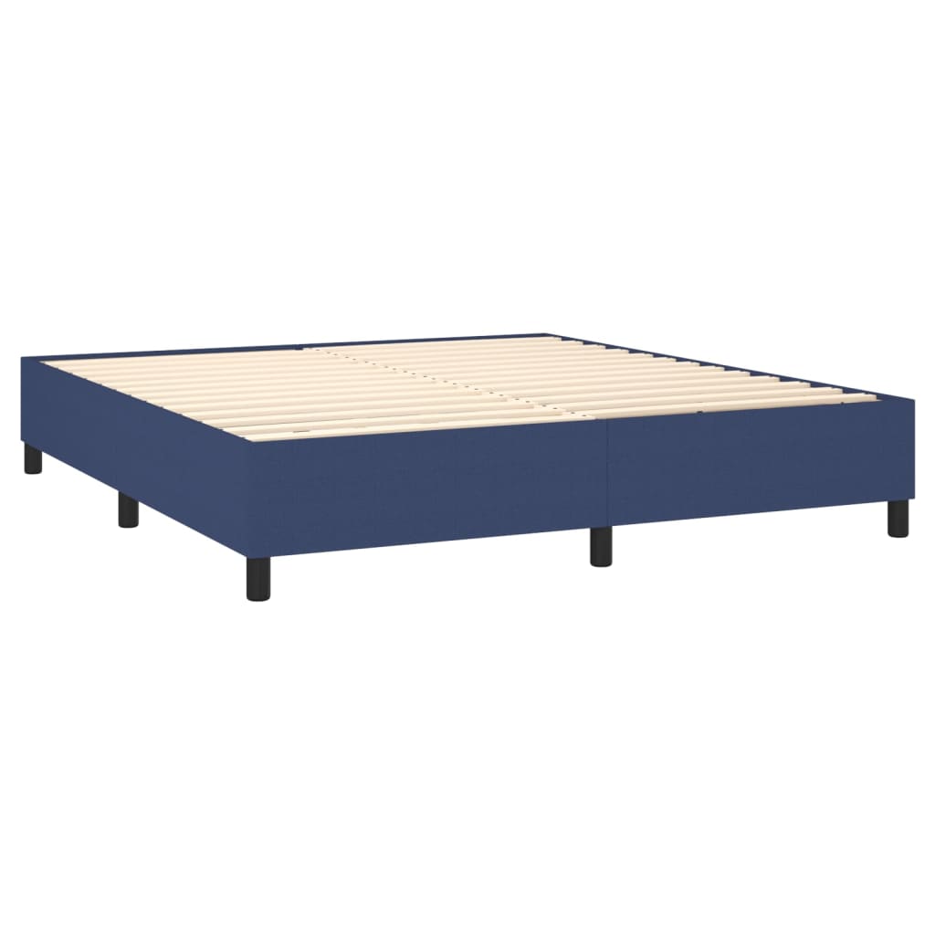 Maison Exclusive - Sommier à lattes de lit et matelas et LED Bleu 180x200 cm Tissu - 5