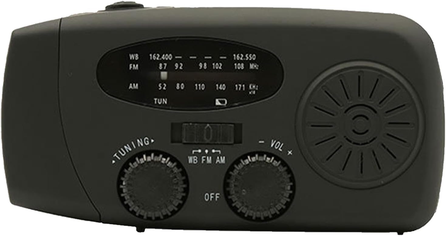 Uniwersalne radio solarne, przenośny budzik radiowy, ładowany przez USB, latarka LED, radio AM/FM (idealne do biwakowania survivalowego)