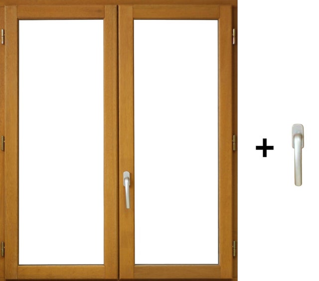 Fenetre Bois 2 Vantaux H155 X L100 Cotes Tableau + Poignee (ref 010220f9) Gd Menuiseries