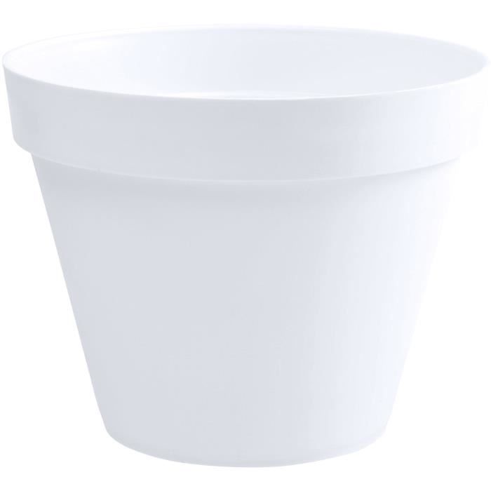 EDA Pot de fleur rond Toscane - Ø 40 x H 32 cm - 23 L - Blanc - 3