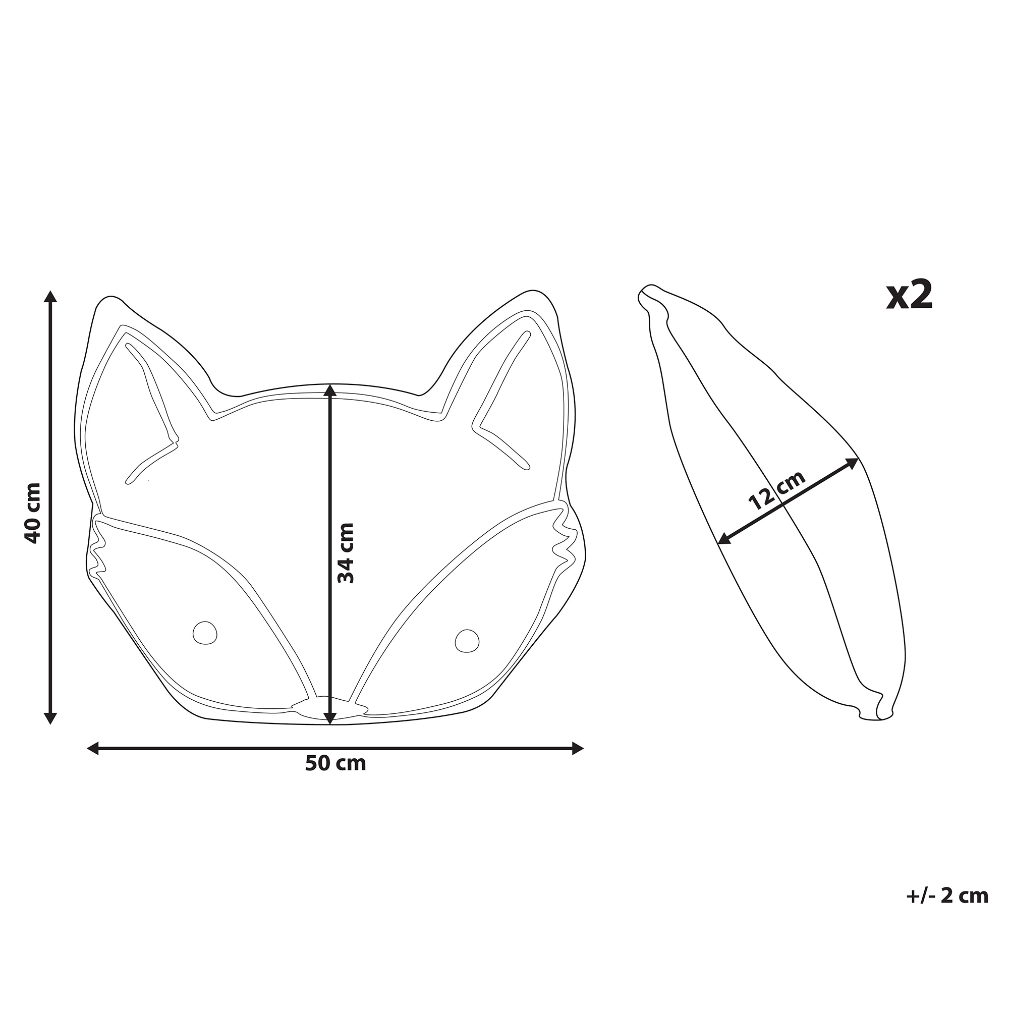 Set di 2 cuscini con stampa di volpe 50 x 40 cm giallo VADODARA - 3