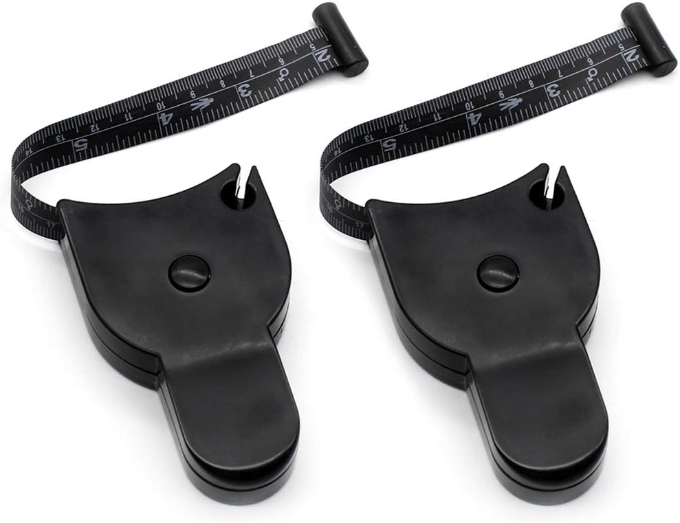 2 Rubans à Mesurer De Couture - 1.5 Mètres, Noir Avec Texte Blanc - PVC Et Fibre De Verre - 5
