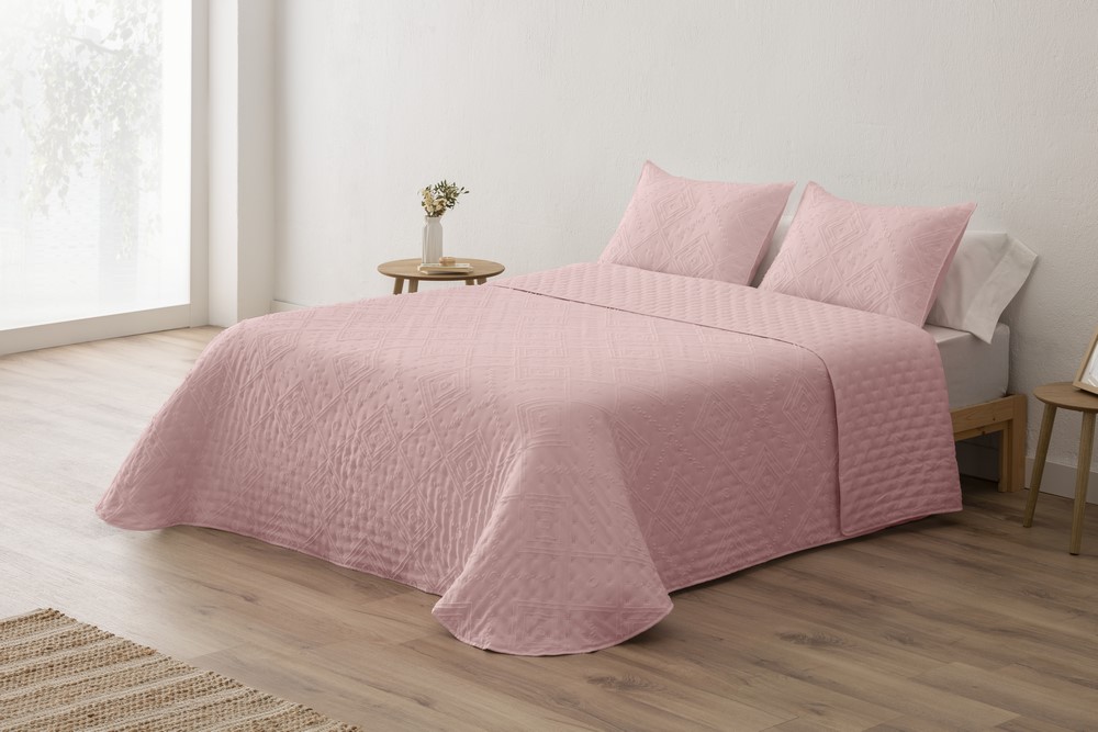 Colcha lisa suave platinium pilar nude. colcha cama 180 cm - 270x270 cm.