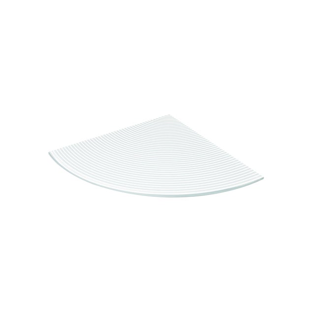 Étagère d'angle en verre | Style fonctionnel | En cristal | Finition à rayures blanches | Dimensions 250*6*250mm | Épaisseur de l'étagère : 6 mm | 1