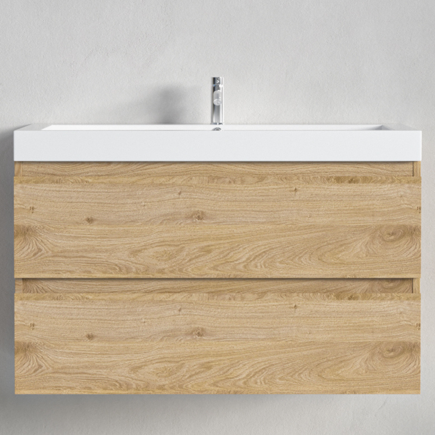 LOMAZOO meuble de salle de bain Monaco chêne clair - 80cm - lavabo blanc - 6