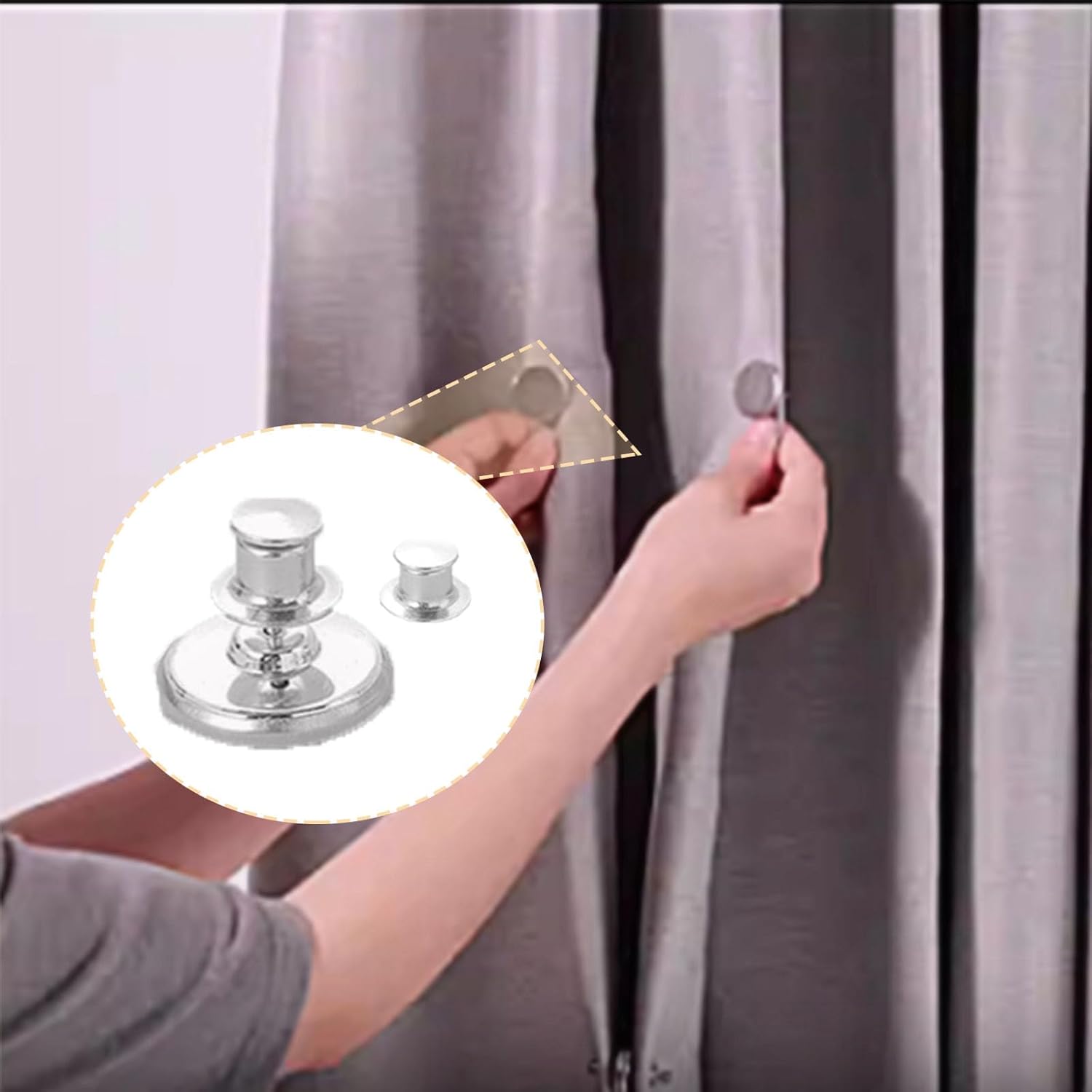Zestaw 8 magnetycznych magnesów do zasłon - Akcesoria do zasłon prysznicowych - Mocne magnesy magnetyczne bez użycia narzędzi do zasłon i wkładów pry - 3