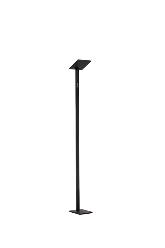 Lampa podłogowa LED QUADRA Black z metalu, wys. 180 cm, Perenz