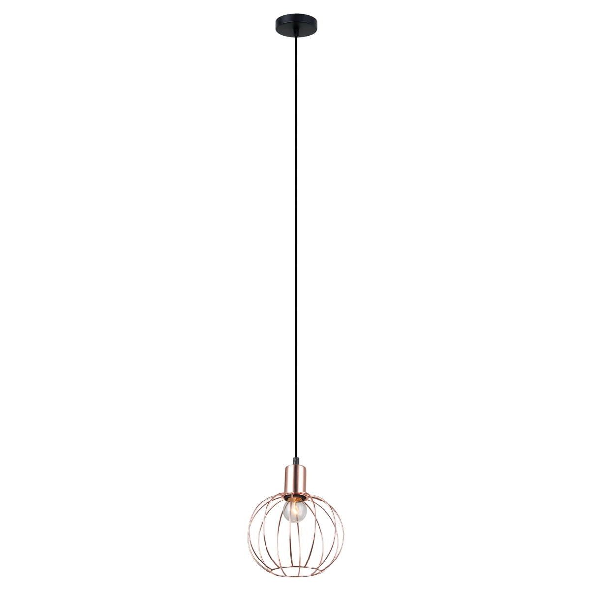 Lampa sufitowa wisząca Gervais czarno-miedziana 1xE27x40W industrialna wym: 100 x 18 x 18 cm metal Italux