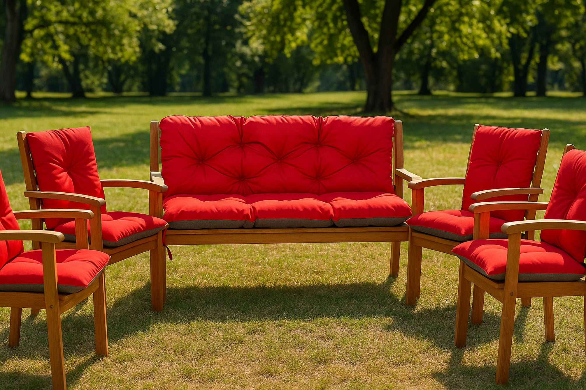 Coussin pour banc de jardin 120x60x50cm, coussin de jardin Rouge, coussin de banc extérieur, coussin de banc de jardin, coussin de balançoire - 6