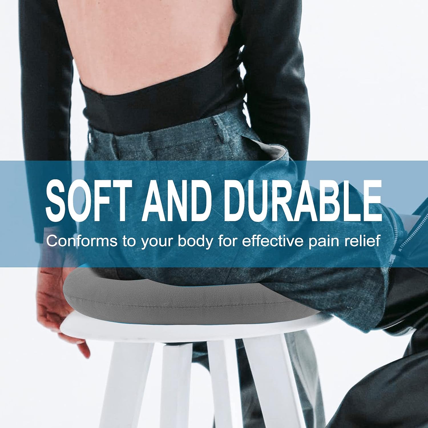 Travesseiro de espuma viscoelástica - Travesseiro tipo donut para alívio de hemorroidas - 5