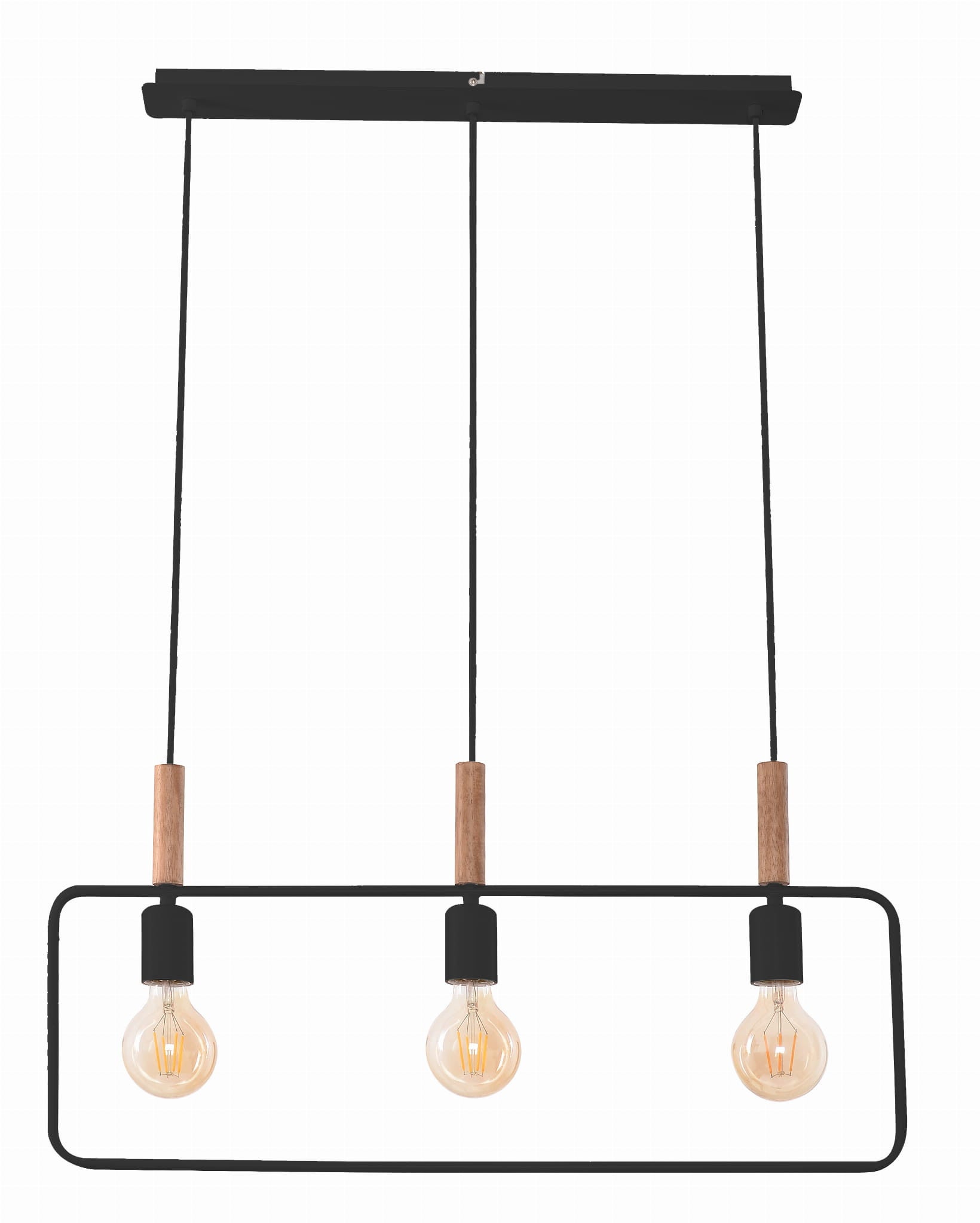 Lampa sufitowa wisząca Frame czarna 3xE27x60W wym: 110 x 70 x 6 cm metal Candellux