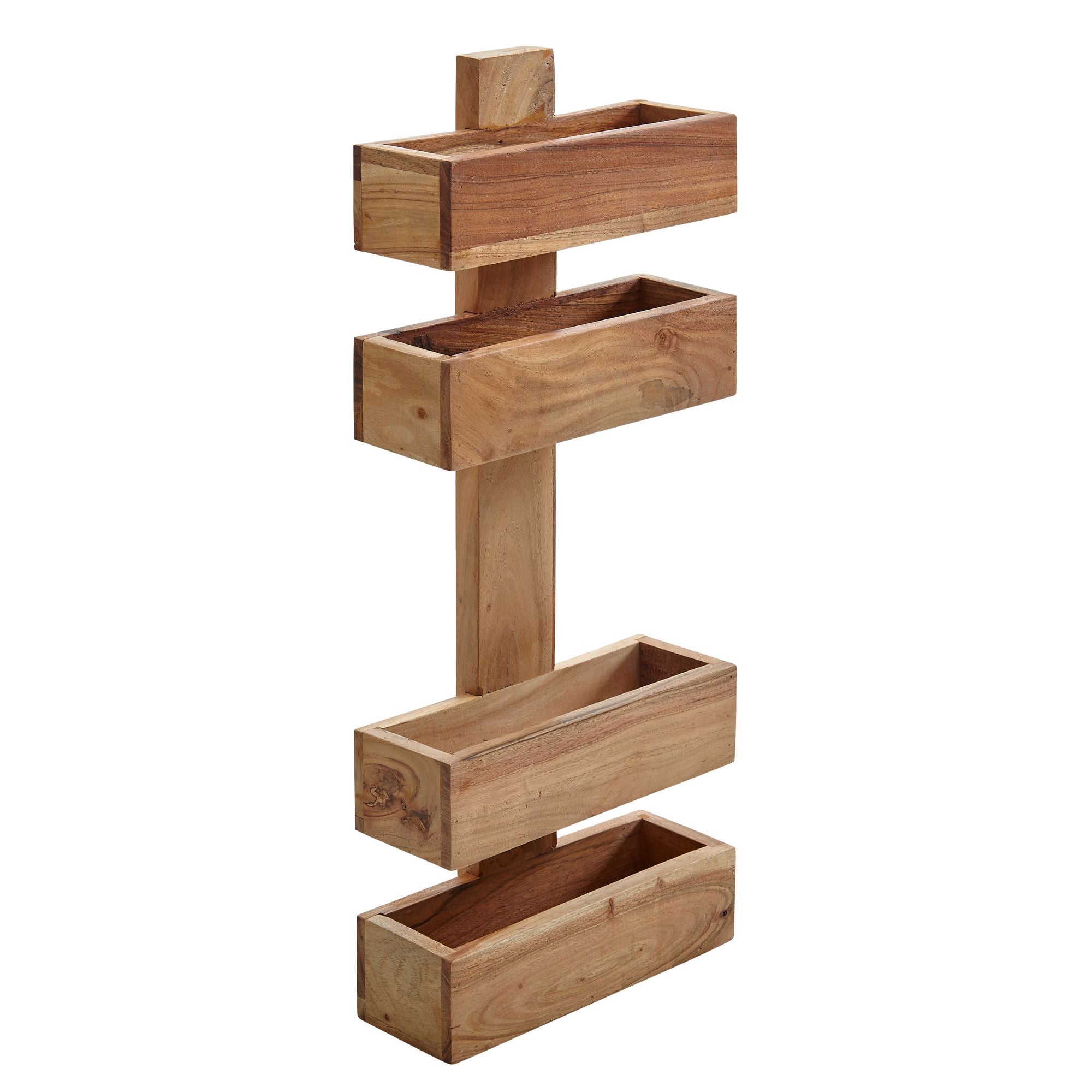 Porte-revues mural 30x10x72 cm en acacia massif - MADURAI - 2