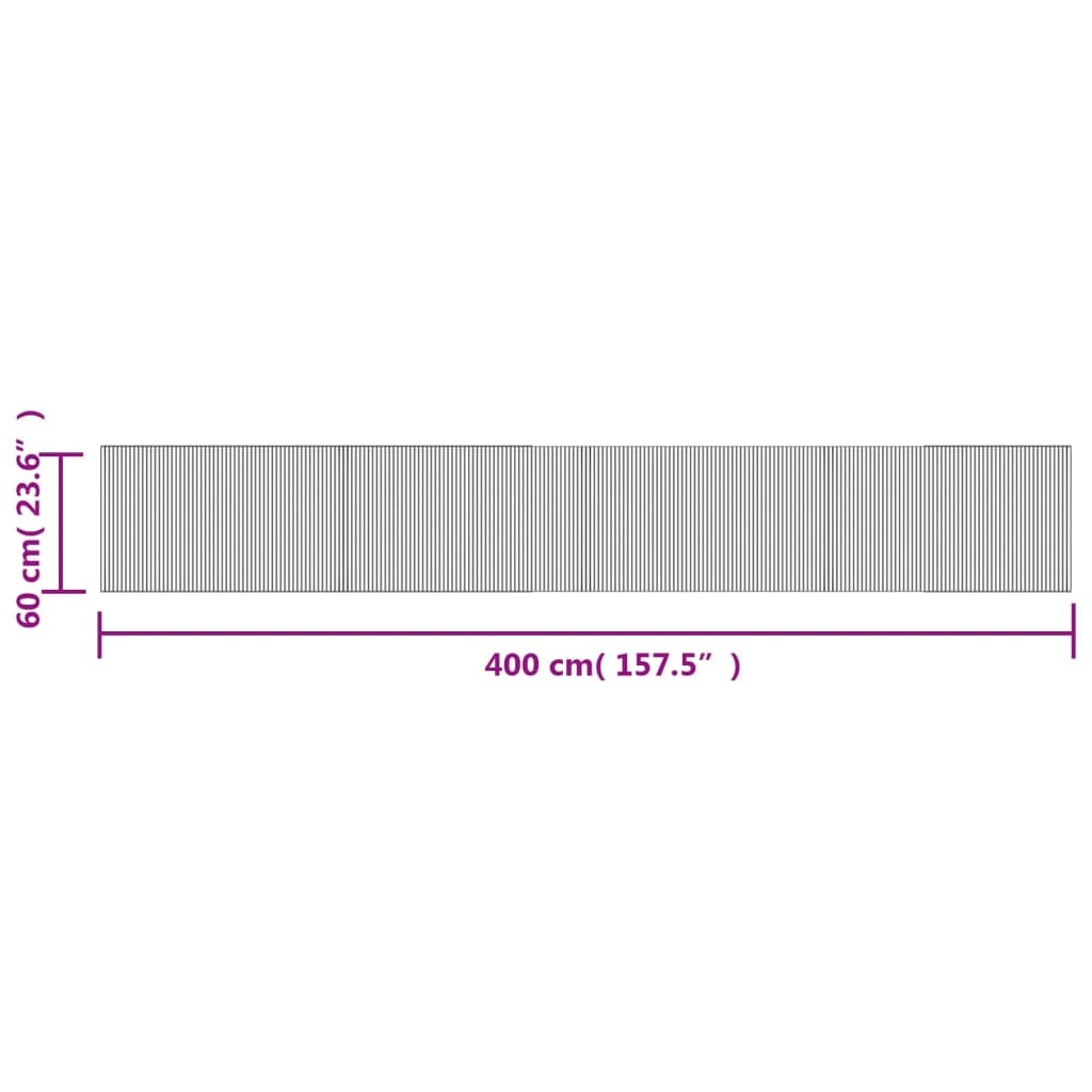 Tapis rectangulaire marron 60x400 bambou - 8