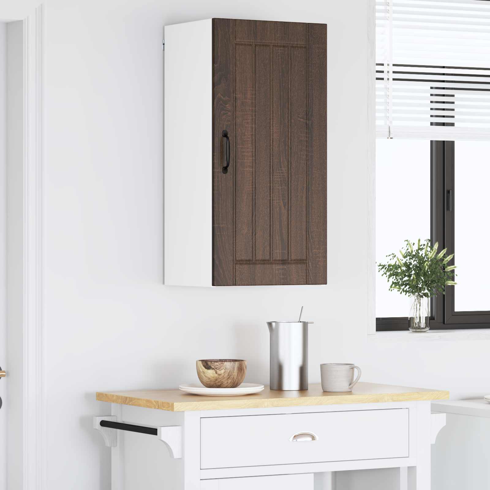 Meuble Haut De Cuisine - Armoire de cuisine Chêne brun 40 x 31 x 80 cm Bois d'ingénierie 7102fr - 4
