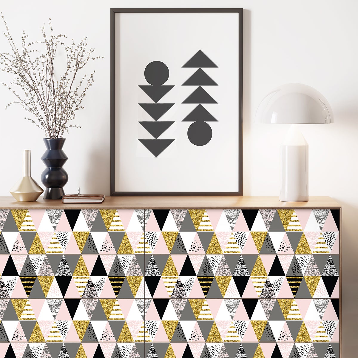 Vinilo muebles escandinavos ora - adhesivo de pared - revestimiento sticker mural decorativo - 60x90cm