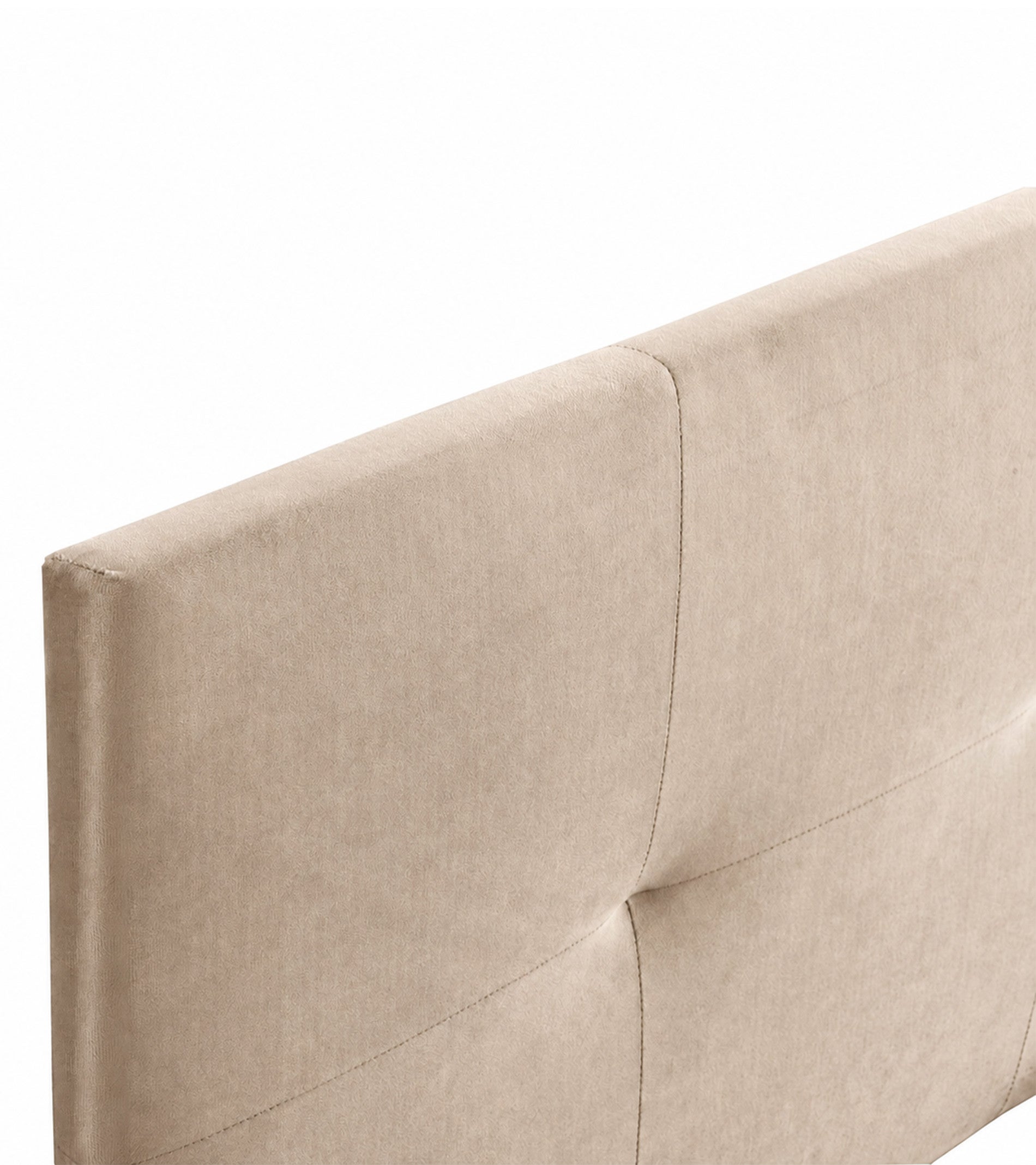 Cabecero de cama JENSEN tapizado en tela beige, cama doble 150 cm - 4