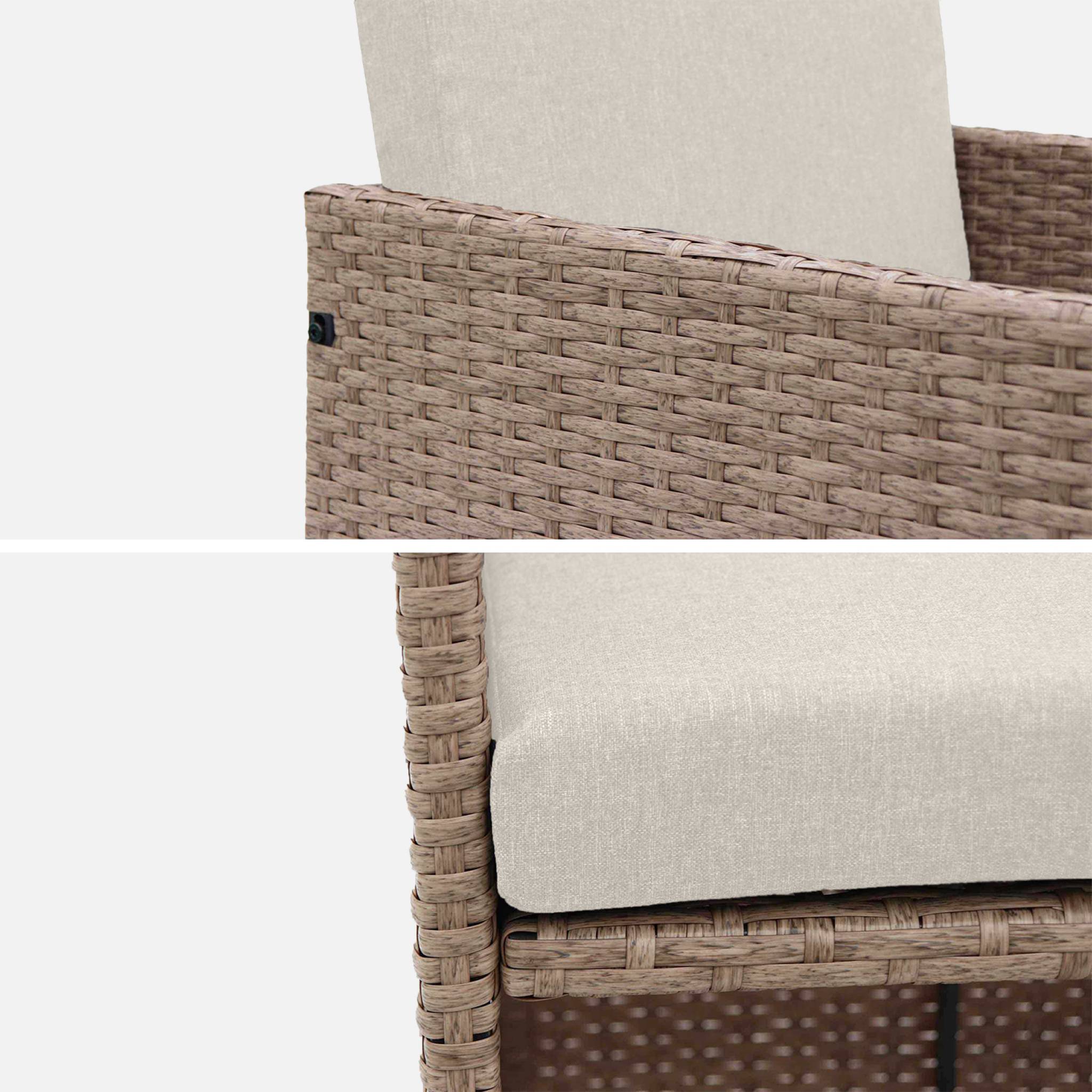 Set tavolo da giardino in resina intrecciata, 6-10 posti, Beige - 2