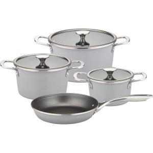 Batterie de cuisine - LIVOO - 5 pièces - Aluminium forgé - Antiadhésif - Compatible induction - Maison