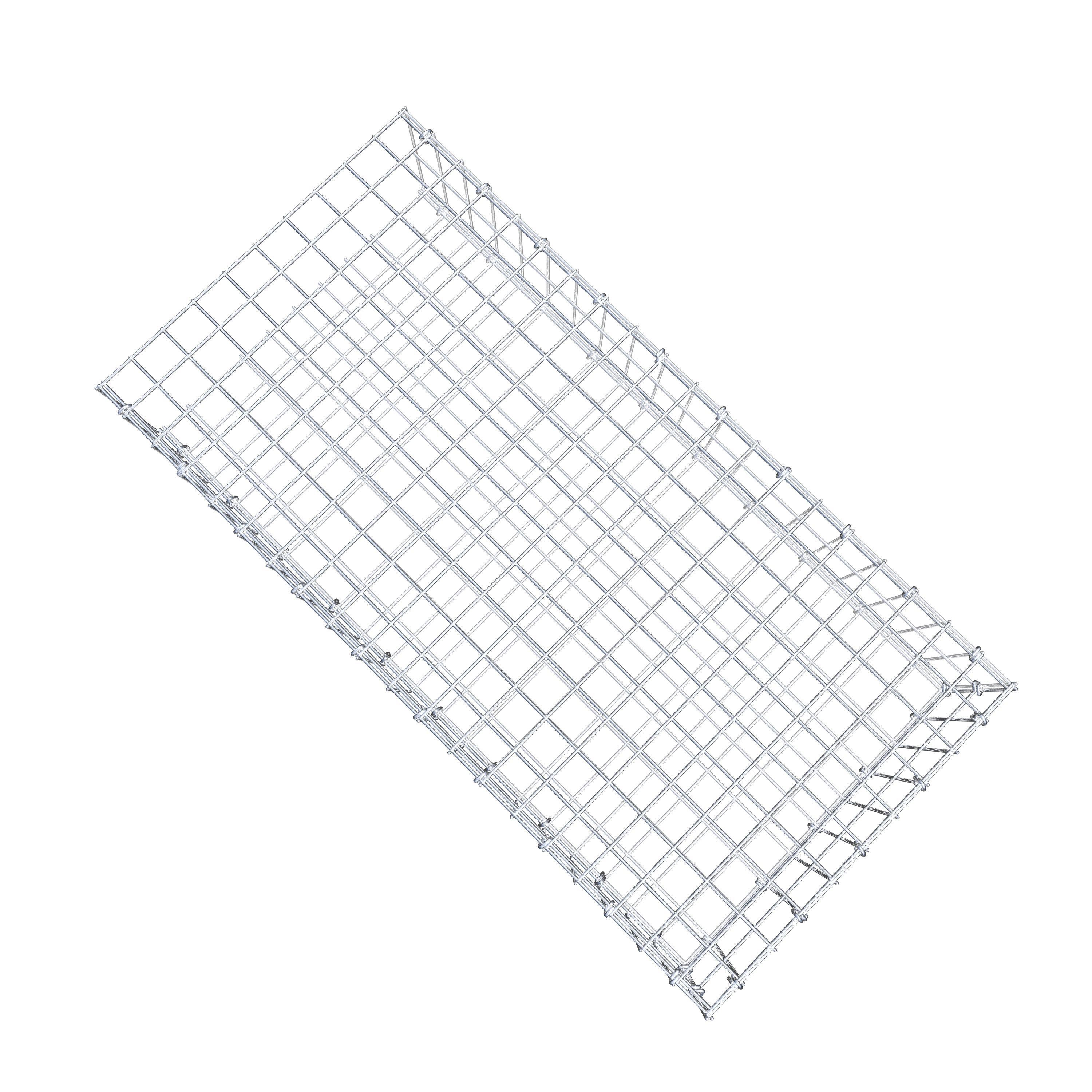 Gavión para alargar en acero galvanizado 100x20x50cm (LxAxP), malla 5 x 10cm, Anillo en C, sin rejilla frontal - 8