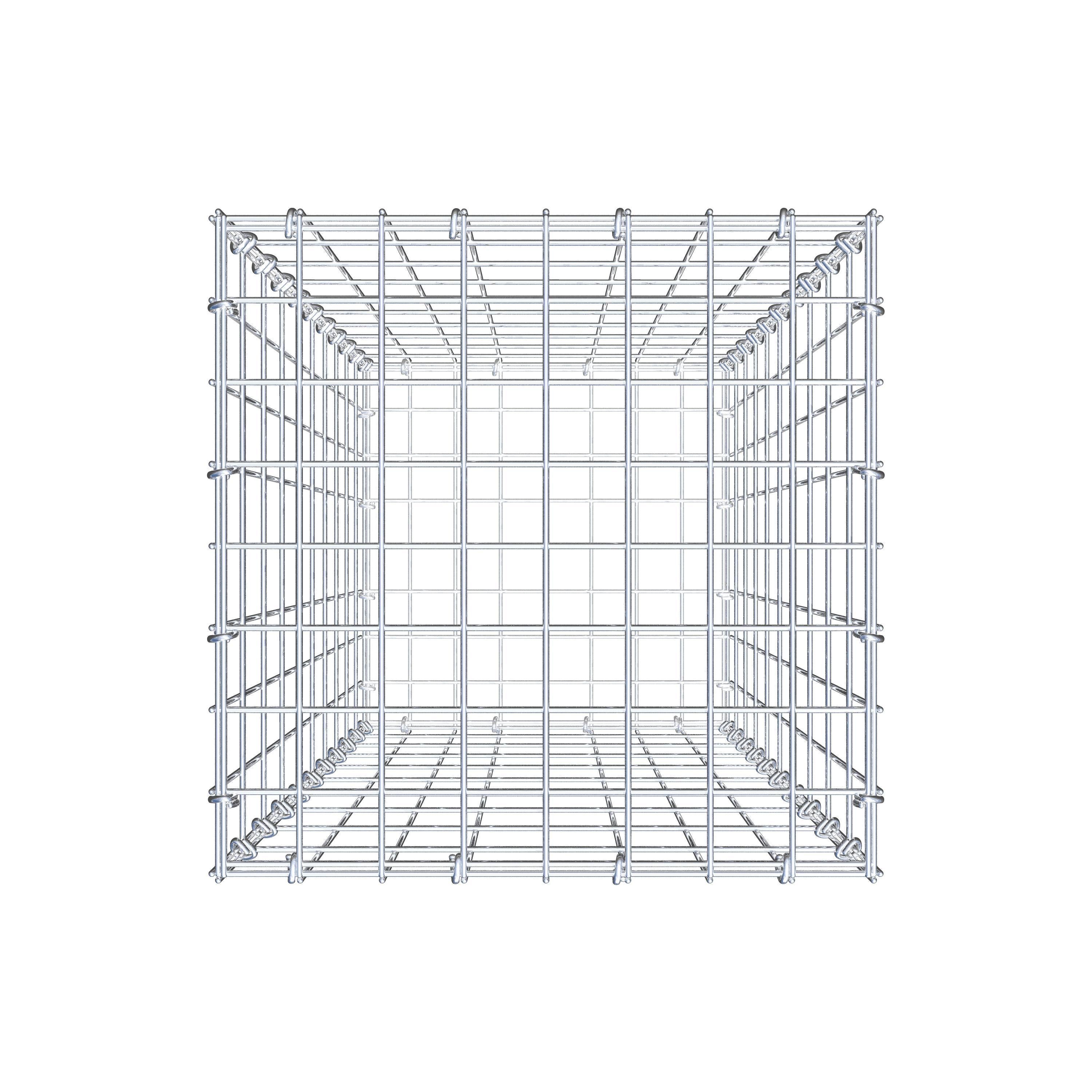 Gavión de acero galvanizado 100x40x40cm (LxAxP), malla 5 x 10cm, Anillo en C, jaula metálica para muro o jardín - 5
