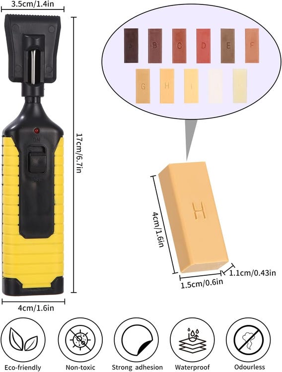 Kit de Réparation Parquet Bois -11 Blocs de Cire de Couleurs Variées - Réparez facilement vos sols stratifiés,laminés ou en bois avec ce kit pratique. - 2