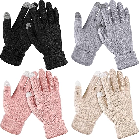 Gants Tactiles Femme Hiver Chauds En Chenille Doublés Polaire - Super Confort, Écran Tactile 3 Doigts, Poignets Élastiques Anti-Vent