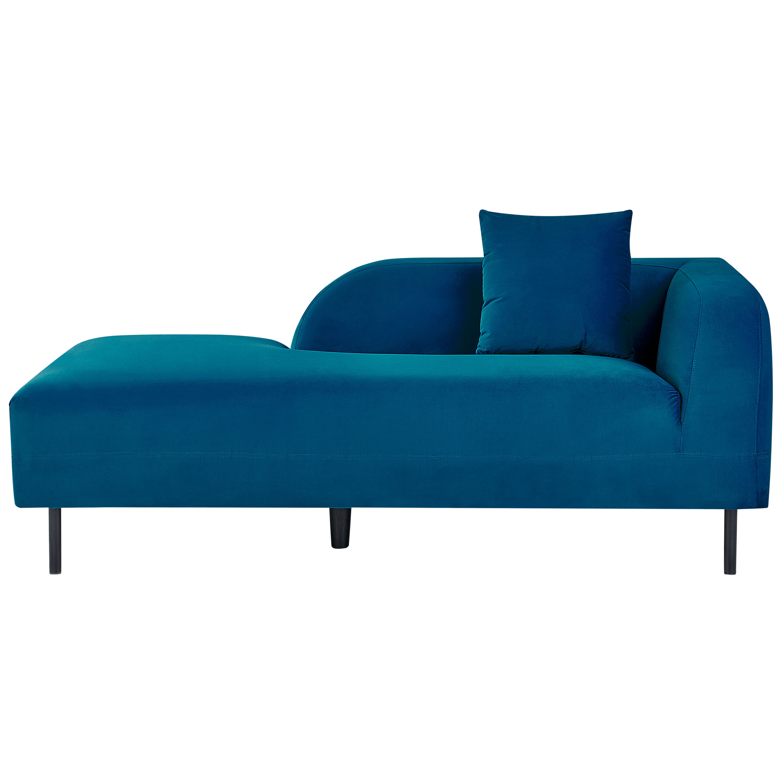 Chaise longue destra in velluto blu NIMES