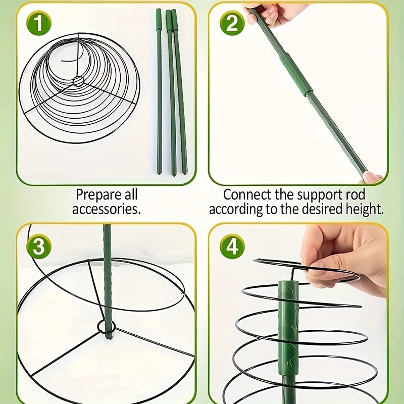 2pcs Plant d'escalade en spirale Support de treillis de jardin réglables pour la fleur, le soutien des plantes de vigne - 3