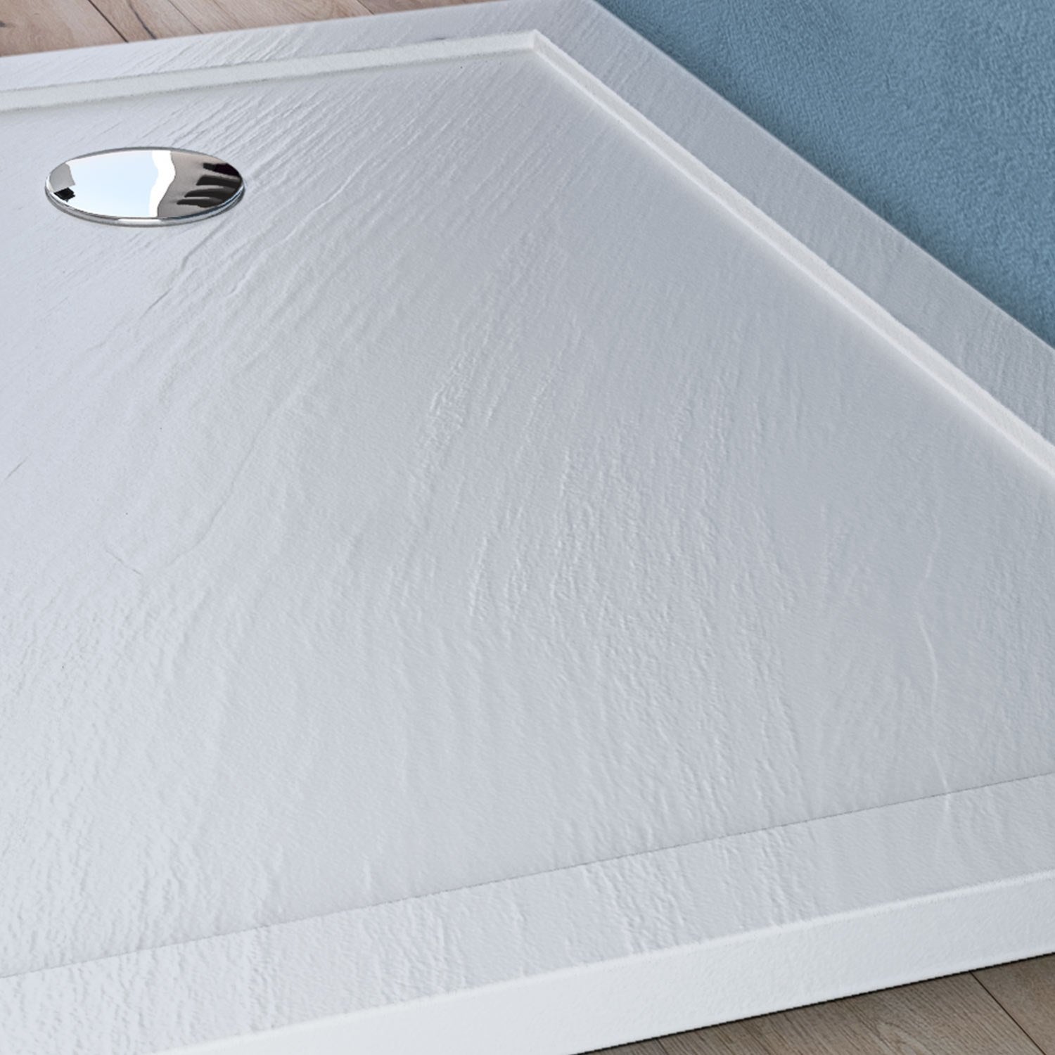 Receveur de douche 80x170x4cm rectangle acrylique avec bordures blanc effet pierre mod. Flower - 2