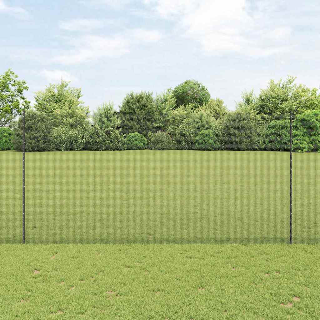 Ogrodzenie z słupkiem Szary 1,6 x 25 m Stal i PVC vidaXL
