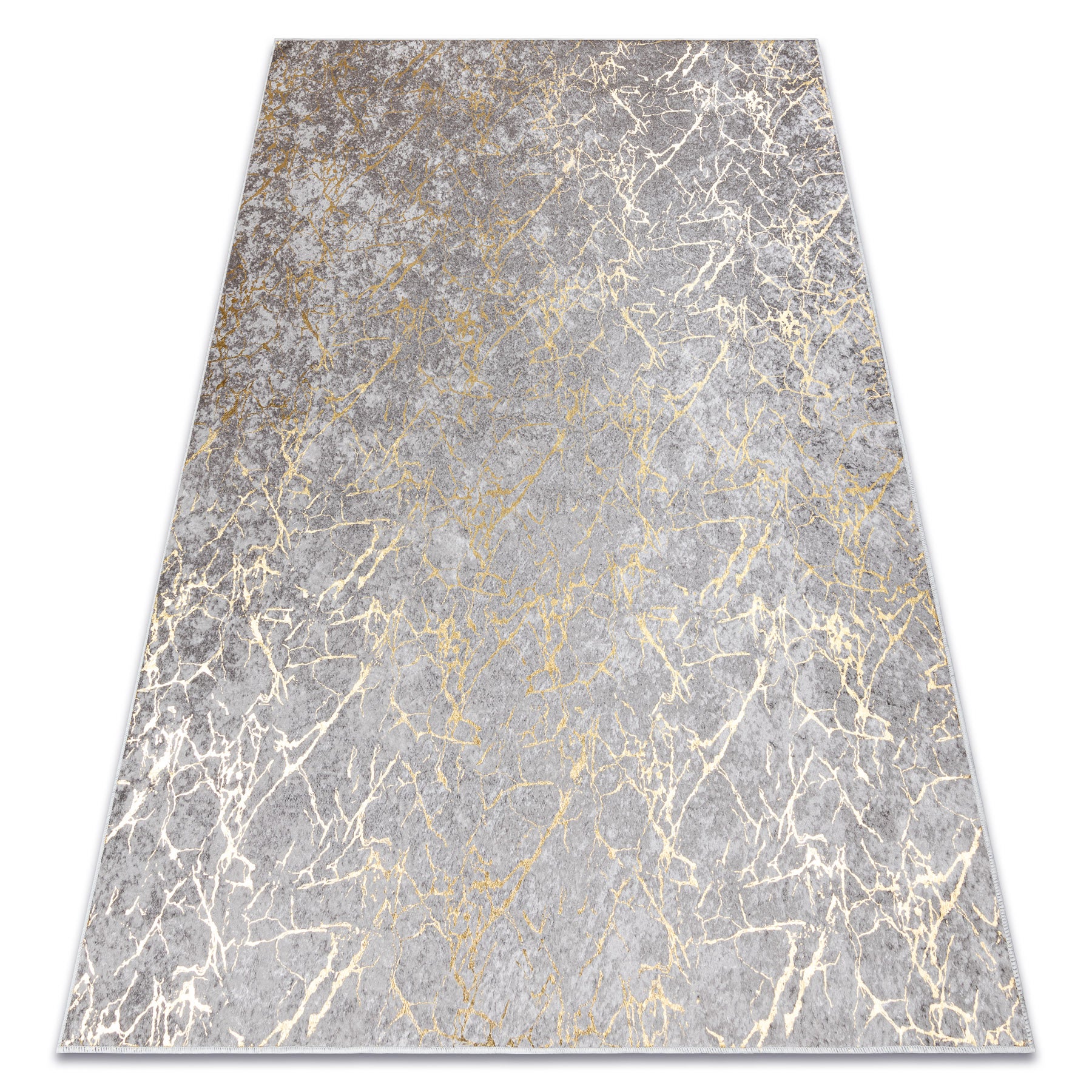 Dywan do prania MIRO 11111.2107 Marmur, glamour antypoślizgowy - jasnoszary / złoty 140x190 cm