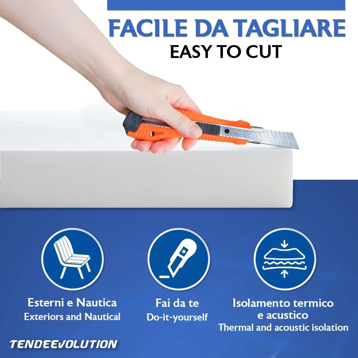 Borracha EVA, Espuma para Acolchoamento 200x100 cm, Densidade 30, Espessura 10 cm. Espuma de Célula Fechada, Náutica, Faça Você Mesmo e Acolchoamento - 4