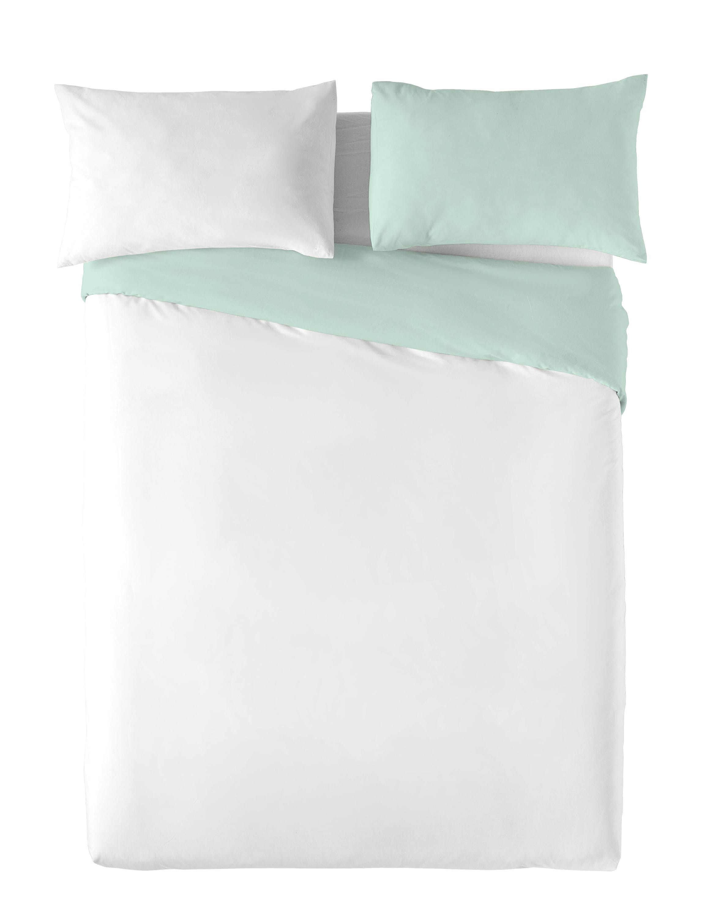 Housse de couette réversible verte/blanche 220x220 cm pour lit de 135 cm - 5