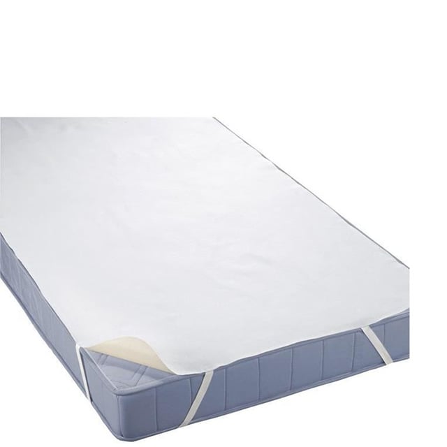 Drap Housse Protège Matelas Plat à Elastiques 90 x 200 cm Blanc
