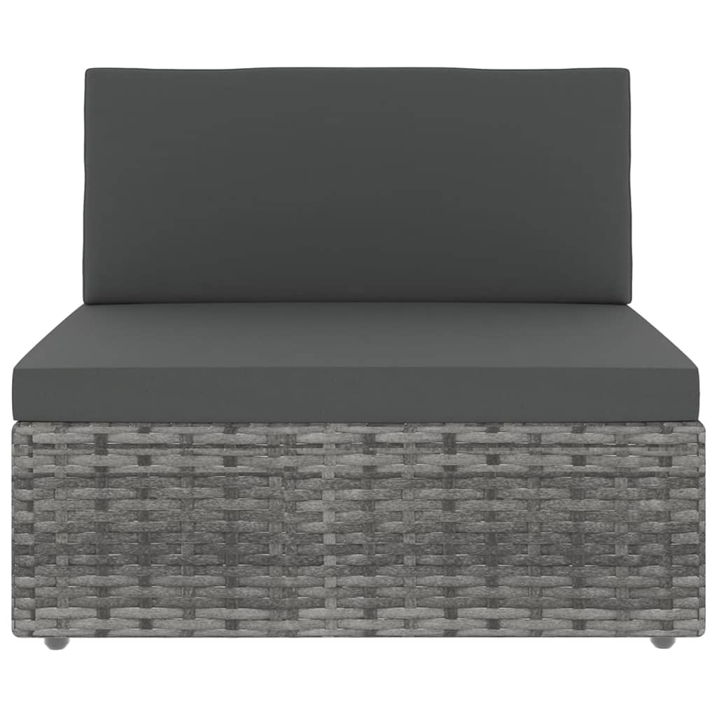 Maison Exclusive - Set Divani da Giardino 8 pz con Cuscini in Polyrattan Grigio - 3