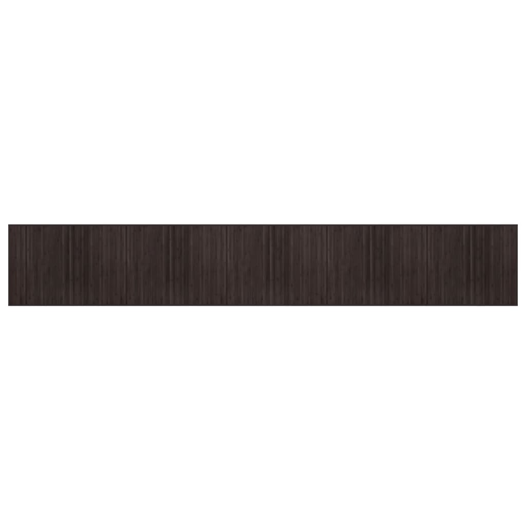 Tapis rectangulaire marron foncé 80x500 bambou - 2