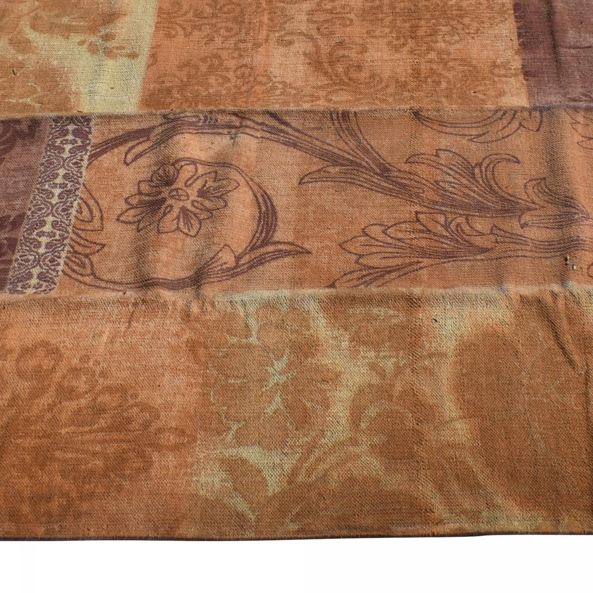 Tapis kilim 140x190 rectangle fait main en coton or motif ethnique - 8