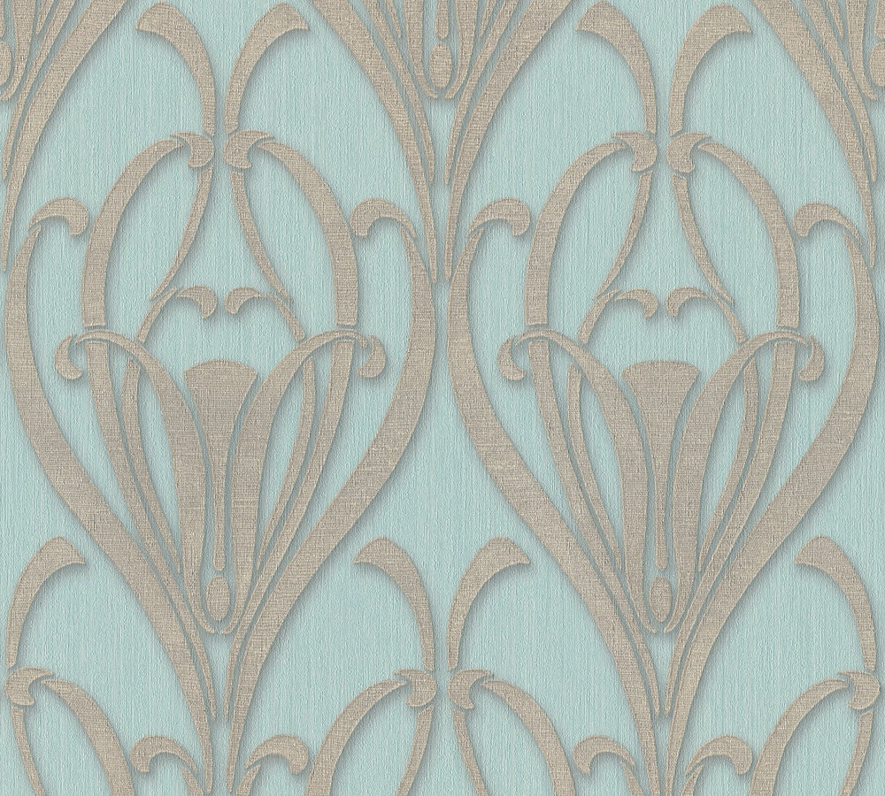 Papel pintado azul claro con dibujos barrocos papel pintado vinílico con textura tejido no tejido papel pintado vinílico dorado