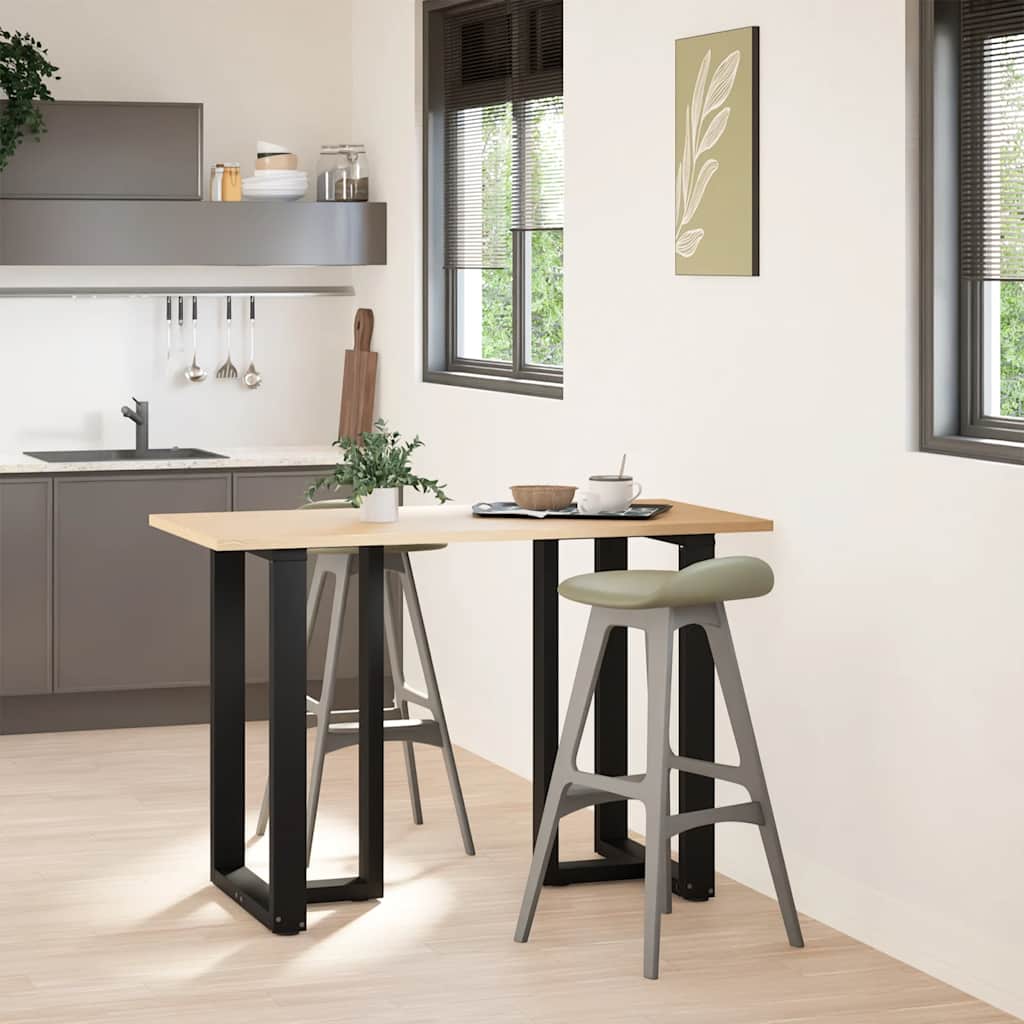 Pernas de mesa de bar em forma de T 2 peças aço preto 60x35x(90-91) cm - COMFORTXL - 3