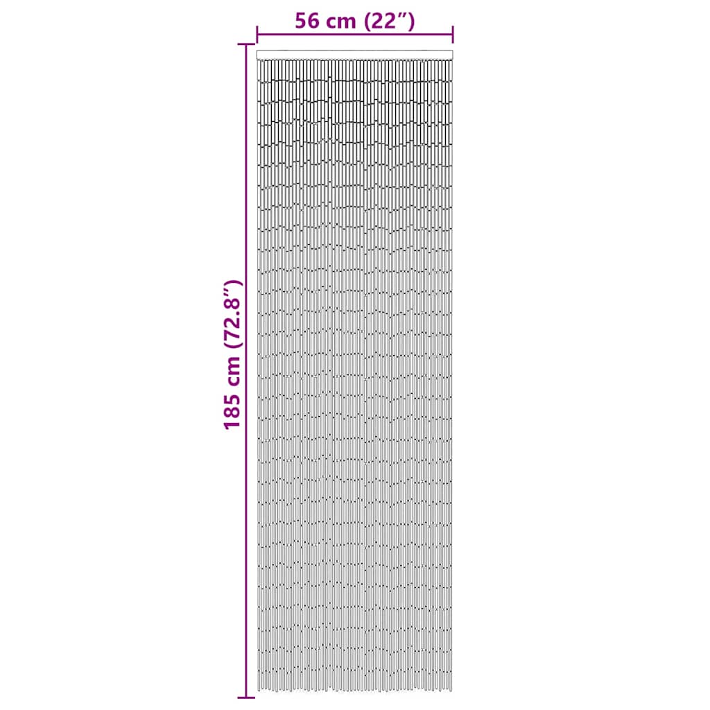 VidaXL Rideau anti-insectes gris foncé 56 x 185 cm bambou - 7