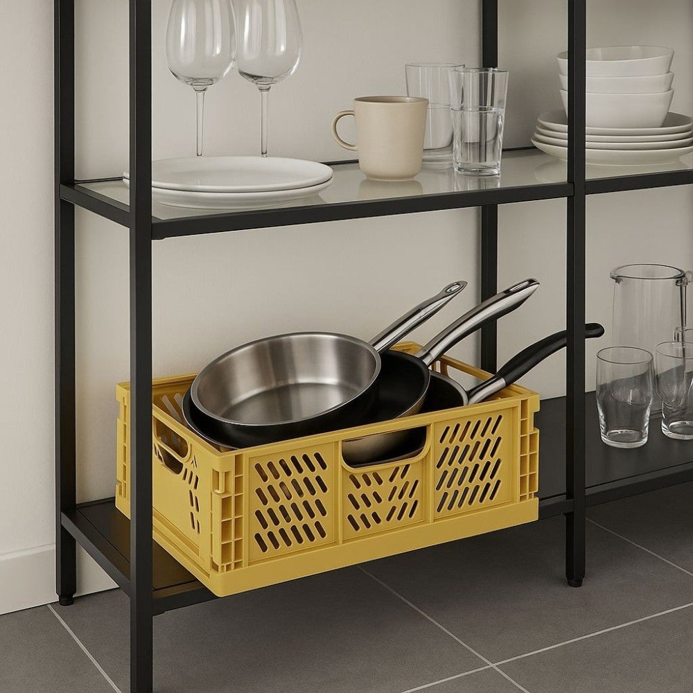 Caisse pliable en plastique jaune 30x40cm - Ornami - 2