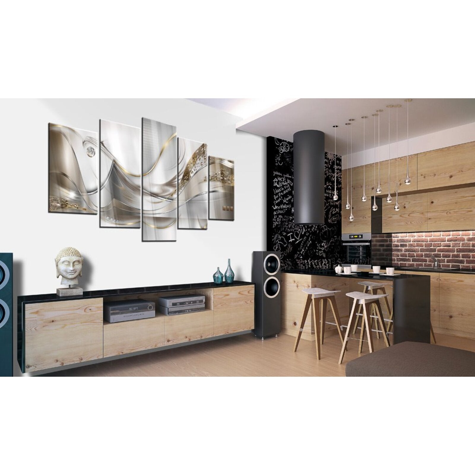 Tableau sur verre vol d'or - 100 x 50 cm - 2