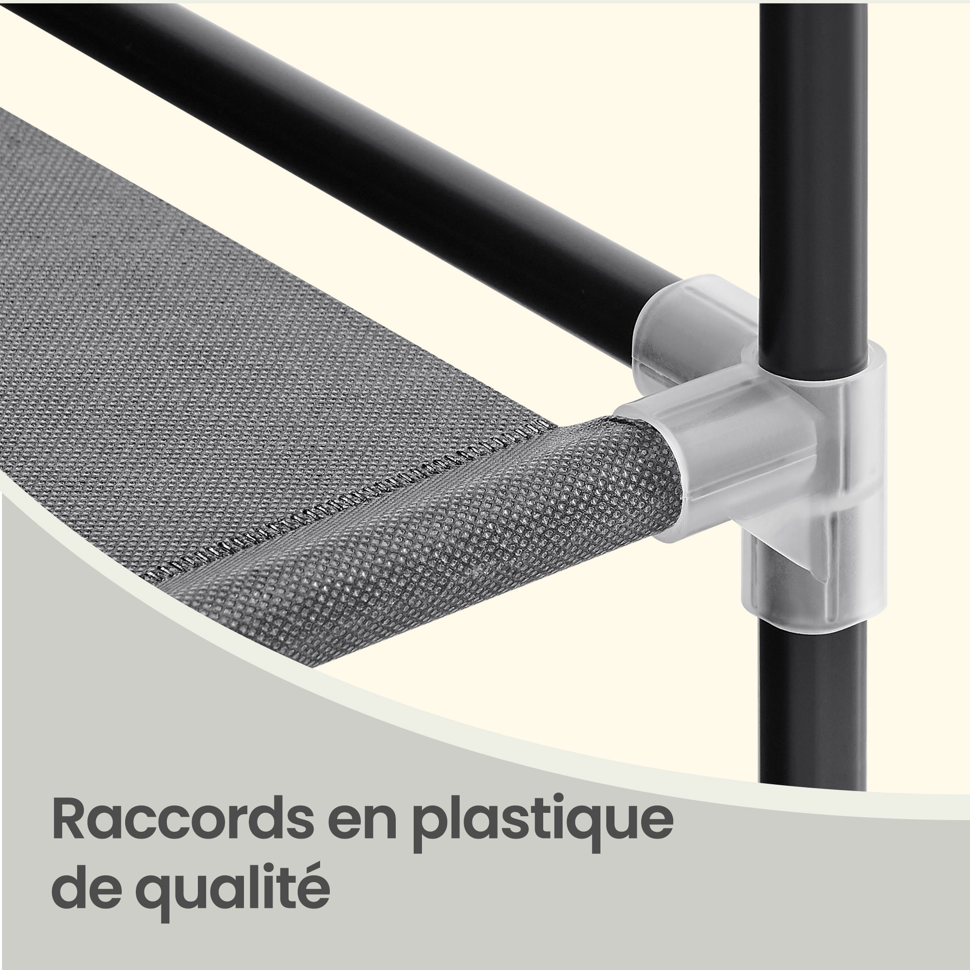Penderie en tissu avec housse, armoire de rangement modulable, 12 compartiments, cadre métal, chambre, gris - 6
