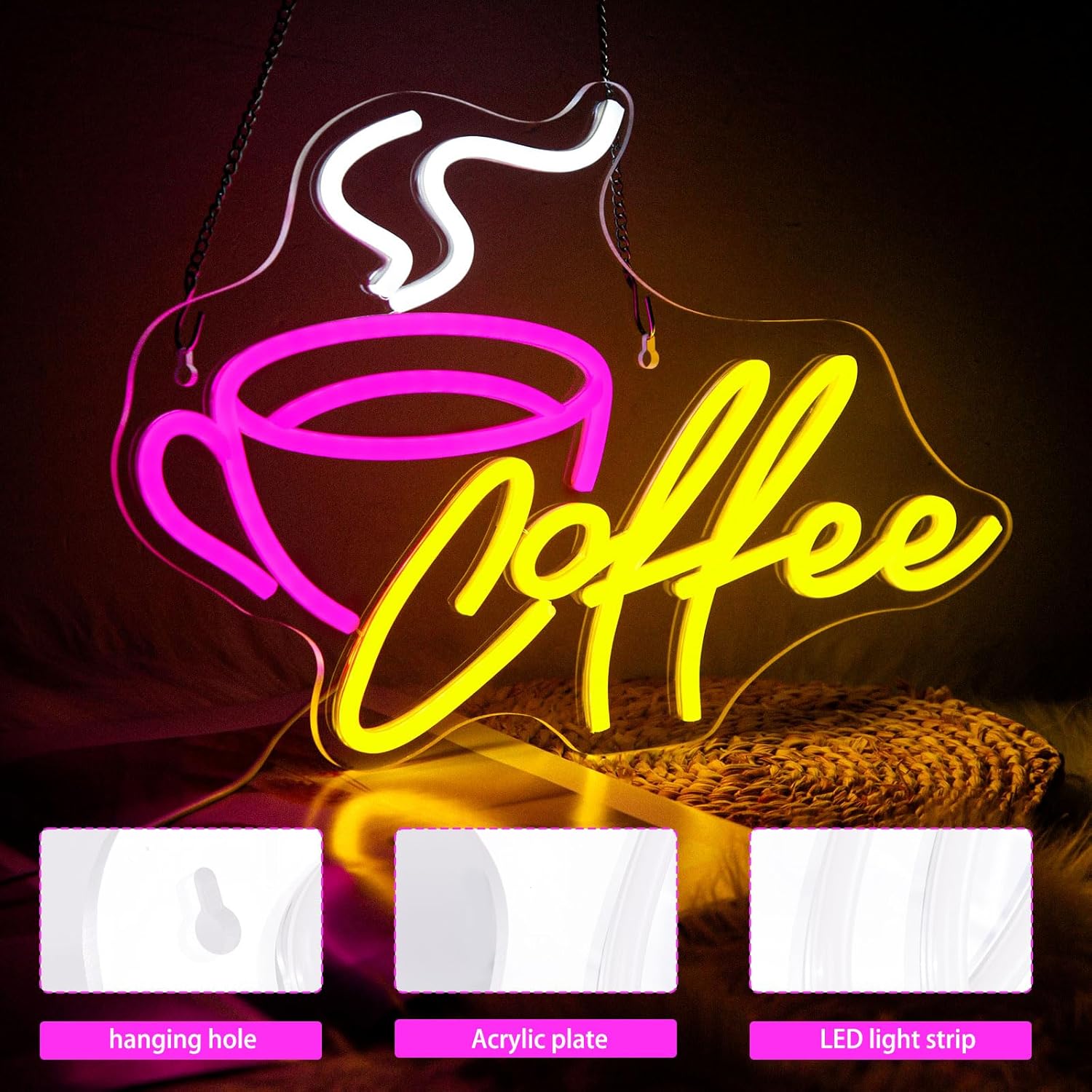 Enseigne Lumineuse Publicitaire Miller Café - 3cm - Neuve