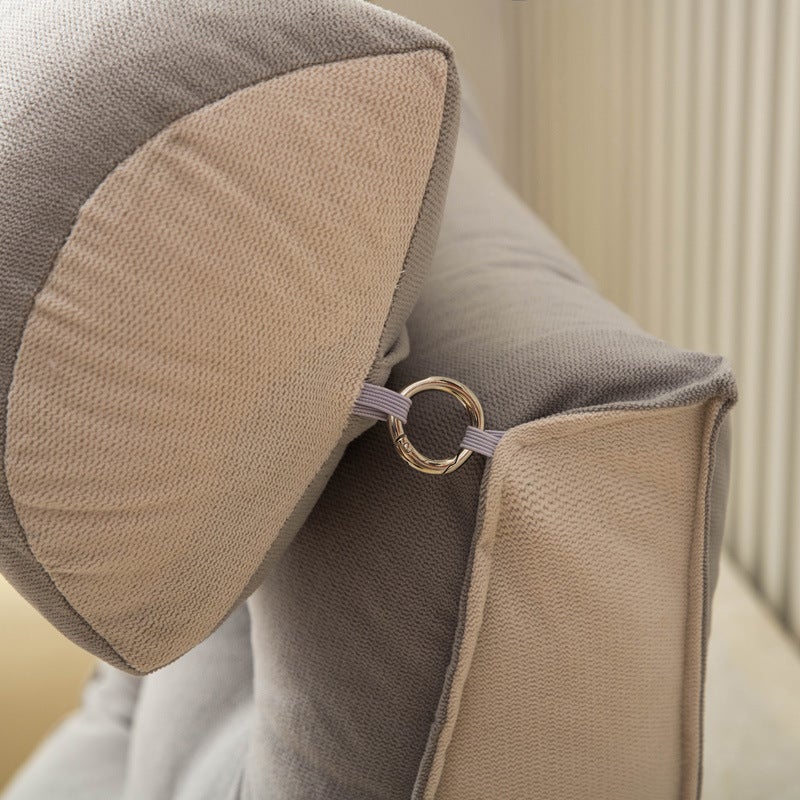 Coussin de dossier avec appui-tête, jeté de lit, soutien lombaire, amovible et lavable, pour chambres (gris argenté, 45 x 55 x 25 cm (1 pièce)) - 5