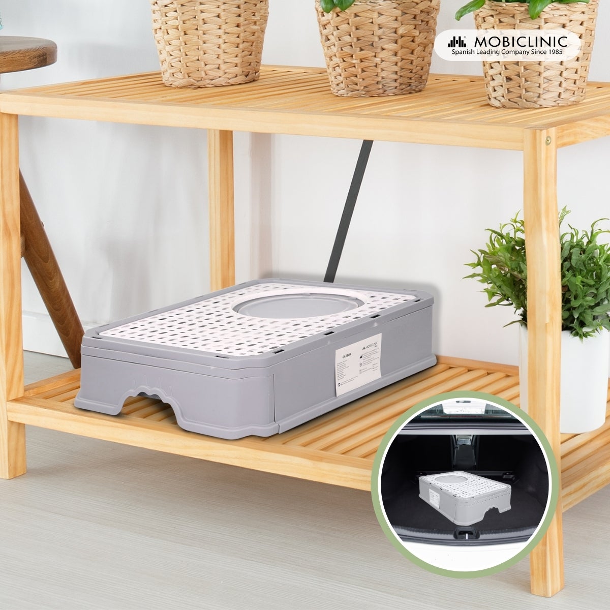 Caixa de areia para gatos fechada com escova Mobiclinic Grande capacidade Bandeja extensível Estável CatBox - 8