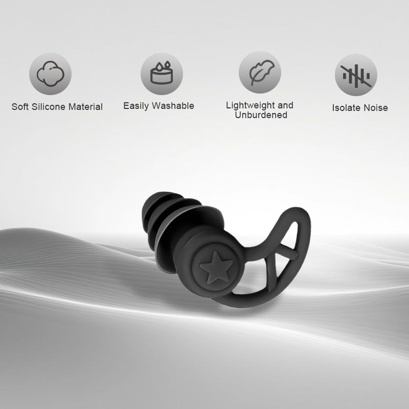 Tampões de ouvido para cancelamento de ruído do sono, redução de ruído de 40DB, 1 par Black - 4