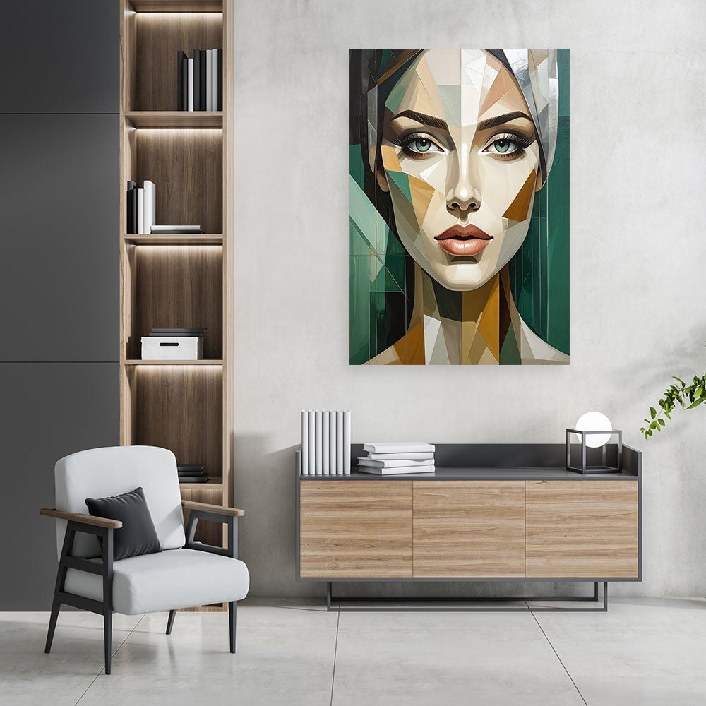 Obraz do salonu sypialni salonu, Abstrakcja Kobieta Zielony 40x60 - 2